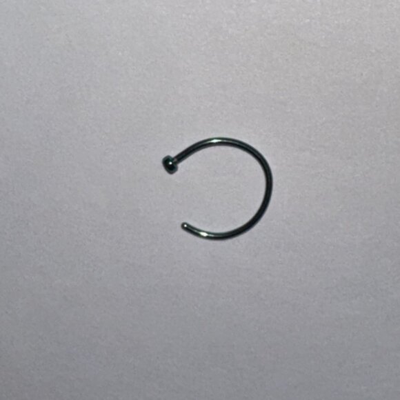 Green 5/16 20 Gauge Titanium Plated Hoop Nose Rings - Picture 4 of 6